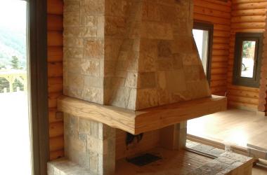 σκάλες Βασίλαινας ξύλινα σπίτια με κορμό log houses ecological greenbuilding
